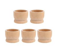 Oxtxuzdm 5PCS Easter Simple Unpainted Portable Kitchen Tool Egg Cup Wood Storage Holders Easter Decorations For Table