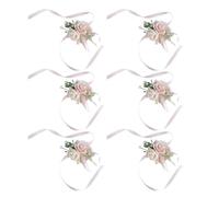 Oxtxuzdm 6Pieces Flower Wrist Corsages Flower Wedding Corsage Artificial Wedding Flowers Clothing Jewelry For Weddings And Event Wrist Corsage