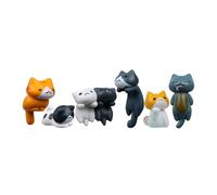 Oxtxuzdm 6Pieces Whimsically Cats Statues For Tabletop Garden Indoor Potted Plant Displays Creative Crafting Accessories Miniature Landscape Set With Cats Statues
