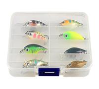 Oxtxuzdm 8packs Miniature Fishing Baits Realistic Eye Internal Noise Maker Effective for Freshwaters Saltwater Vibrating Swimming Action Lures
