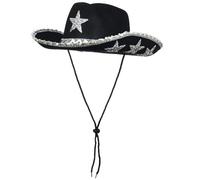 Oxtxuzdm Adult Cowboy Hats With Sequins Trim Eye Catching Bride Star Cowgirl Hat Model Show Performances Photography Woman With With Bachelorettes Party Bride