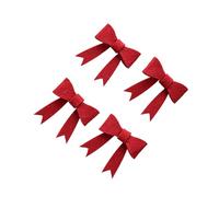 Oxtxuzdm Artisanal Christmas Bow Ornamentation Set Of 4 With Foliation Accents Holiday Deck Craft Looking Taste Christmas