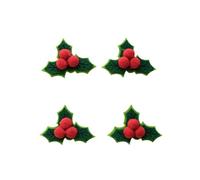 Oxtxuzdm Artisanal Christmas Bow Ornamentation Set Of 4 With Foliation Accents Holiday Deck Craft Looking Taste Christmas