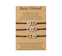 Oxtxuzdm Black String For Creative Stainless Steel Sun And Moon Star String Braided Card 3Pcs/9Pcs Adjustable Bracelets For Women