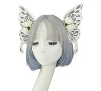 Oxtxuzdm Butterfly Veil Hair Accessory with Baroques Pearls Gothic Role Play Head Accessory for Gothic Fairys Costume Parties Fairys Headband with Purple Wing