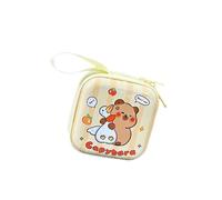 Oxtxuzdm Capybara Patterned Tin Coin Wallet Strong And Protective Earphones Storage Container For Daily Carrying Of Small Items Fun Cartoon Coin Purse