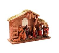 Oxtxuzdm Christmas Nativity Figurines Resin Manger Holy Family Scene Statue For Xmases Indoor Home Table Decorations Christmas Figurines
