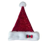Oxtxuzdm Christmas Santa Hat Decorative Sequins Cap Festival Holiday Party Dress Up Unisex Costume For All Age Santa New Year Festive Party