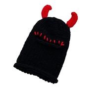 Oxtxuzdm Devil Horned Halloween Caps Breathable Warm Half Facecover Adult Cosplay Costume Hat Party Props Caps