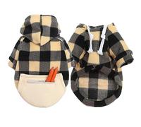 Oxtxuzdm Dog Camping Hoodie Clothes Checked Theme Clothes Checked Pullover Spring Puppy Pajamas Multiple Color Versatile Pet Clothing