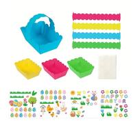 Oxtxuzdm Easter Basket Craft Set With Fun Stickers And 8Pieces Basket For Creative Holiday Activity Festival Decoration Holiday Craft Project