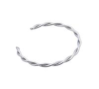Oxtxuzdm Elegant Silver Plated Spirals Cuff Bangle Comfortable Wear Sturdy Stainless Steel Jewelry Accessory for Women Weare Everyday Wear Spirals