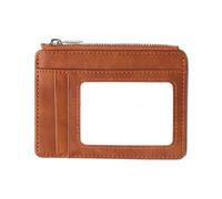 Oxtxuzdm Fashion Anti Theft Card Holder with Zippered Decisgns and Clear Window Blocking PU Leather Coin Purse for Secure Storage Card Wallet