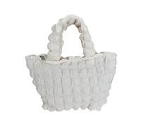 Oxtxuzdm Fashion Pleated Cloud Bags Large Capacity Canvas Armpit Bag Ruched Design Trendy Bag Versatile Solid Color Travel Bags Stylish And Spacious Handbag