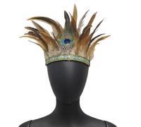 Oxtxuzdm Feather Headband For MardiGras Costume Hair Decors Indian Hairband LasVegas Celebration Stage Performances Headwear Party Supply
