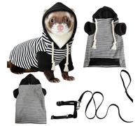 Oxtxuzdm Ferrets Hoodie Sweater Shirt and Leash Harness Set for Cold Weather with Soft Fleece Fabric Nylon Rope Control Winter Ferrets Clothes