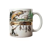 Oxtxuzdm Fishing Themed Ceramic Mug with Fun Design for Beverages Elegant Drinking Cup with Handle for Daily Use Theme Cup