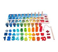 Oxtxuzdm Fishing Toy Kids Wooden Plugging Block Math Learning Education Parent-Child Interaction