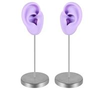 Oxtxuzdm Flexible Silicone Ear Mannequin for Piercing Techniques Realistic Left and Right Human Ear Molds Jewelry Exhibits Props Organic Silicone