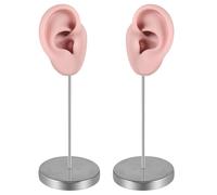 Oxtxuzdm Flexible Silicone Ear Mannequin for Piercing Techniques Realistic Left and Right Human Ear Molds Jewelry Exhibits Props Organic Silicone
