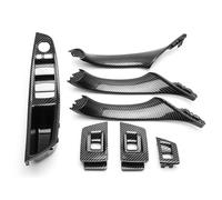 Oxtxuzdm for -F10 2010-2017 7Pcs Interior Window Lift Switch Panel Door Handle Trim Carbon Fiber Lift Switch Handle Replacement Up Down Cover Assembly Machine Knob Armrest Panel