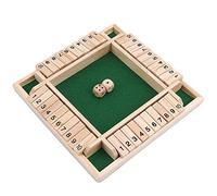 Oxtxuzdm Four-person Colorful Dice Shut The Box Board Game Deluxe Four Sided Table Game Set For Family Party Games 4 Types Wooden Puzzle