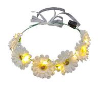 Oxtxuzdm Glowing Hair Hoop LED Flower Theme Night Stall Shining Eye-catching Hairband For Pedlars Halloween-party Wreath Flower Headband