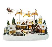 Oxtxuzdm Glowing Reindeer Village House With Christmas Melodies Resin Party Decoration For Indoor Holiday Accessory Glowing Resin Holiday Decoration