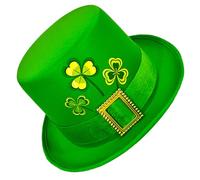 Oxtxuzdm Gold Buckles Green Hat Flat Top For StPatricks Holiday Gathering Dressingup Festival Props