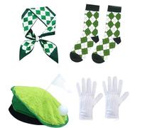 Oxtxuzdm Golfs Costume Accessories Set Golfs Party Hat Argyle Socks Scarf Golfer Outfits Golfers Party Supplies For Womens Girls Golfer Outfits