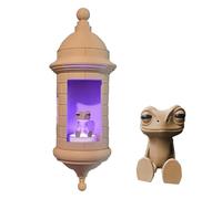 Oxtxuzdm Handmade Coqui Frogs Sculpture Box Lamp Puerto Rico Theme Warm Glow Lighting Easy Install Home Decor Frogs Wall Lamp Puerto Rican