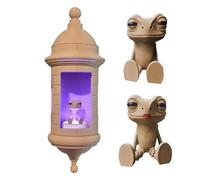 Oxtxuzdm Handmade Coqui Frogs Sculpture Box Lamp Puerto Rico Theme Warm Glow Lighting Easy Install Home Decor Frogs Wall Lamp Puerto Rican