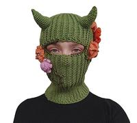 Oxtxuzdm Horn Devil Hat Women Autumn And Winter Knitted Colorful Picture Props Y2K-GIRL Hat With Crocheted Angel Horn Horned Winter