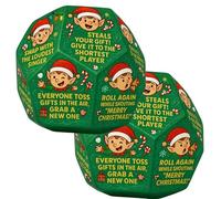 Oxtxuzdm Large Elves Theme Gift Exchange Dices Interactive Party Game 12 Side Rules Play Holiday Fun Activity Swap Gift Festives Game for Gatherings