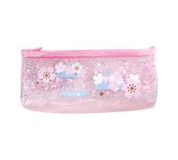 Oxtxuzdm Lovely Clear Zipper Pencil Pouch Pen for Case Box Stationary Travel Toiletry Bag for Office Colleage Adults Teens Studen Pen Pencil Case Makeup Pouch