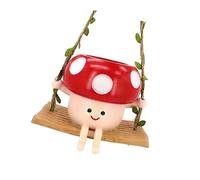 Oxtxuzdm Mushroom Swing Planter Red Resin Hanging Flower Pot With Drainage For Indoor Outdoor Garden Patio Balcony Decor Mushroom Shape Plant Pot