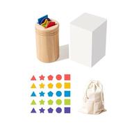 Oxtxuzdm Natural Wood Color Sorting Cups For Children 1-3 Years Toy Learning Shape Matching Fine Motor Skill Builder Portable Toddler And Storage