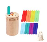 Oxtxuzdm Natural Wood Color Sorting Cups For Children 1-3 Years Toy Learning Shape Matching Fine Motor Skill Builder Portable Toddler And Storage