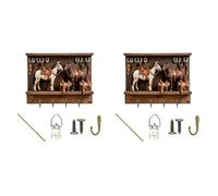 Oxtxuzdm No More Lost Keys! Wall Mounted Holder with Storage Decorative Wood Board & 4 Sturdy Hooks, Entryway for Home Mudroom Organizers