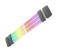 Oxtxuzdm PC Computer 24Pin Extension Cable Power Cord With Addressable ARGB Lighting Warm Effect 5V3Pin Connectors ARGB Extension Cable