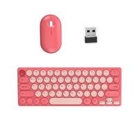 Oxtxuzdm Portable Round Keycap Keyboards And Silents Set 2.40G Plugs Play Ergonomic For PC Laptop Workspaces Travel Friendly Keyboards Set