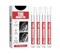 Oxtxuzdm Professional White Tire Paint Labeling Markers 4PCs Water Resistant High Coverage Markers For Vehicle Customization Bike Marking Pen