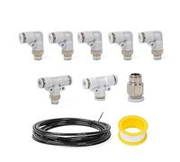 Oxtxuzdm Push Black Vacuum Fitting Kit Turbos Wastegate & Solenoid Polyurethane Tubing Compatible For TurbosVehicles Solenoid Replacement Vvt Exhaust Magnet Tool Hvac Pull Continuous