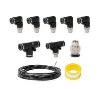 Oxtxuzdm Push Black Vacuum Fitting Kit Turbos Wastegate & Solenoid Polyurethane Tubing Compatible For TurbosVehicles Solenoid Replacement Vvt Exhaust Magnet Tool Hvac Pull Continuous