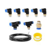 Oxtxuzdm Push Black Vacuum Fitting Kit Turbos Wastegate & Solenoid Polyurethane Tubing Compatible For TurbosVehicles Solenoid Replacement Vvt Exhaust Magnet Tool Hvac Pull Continuous