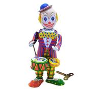 Oxtxuzdm Retro Tinplate Clown Drummer Windup Iron Clowns Toy For Kids And Adult Unique Collectible Gift Model Figurine For Decors Vintage Tinplate Toy