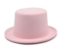 Oxtxuzdm Roll Brim Fedora Hat For Adult Fashion Solid Color Panama Magician Cap Wool Cosplay Costume Unisex Flat Top Flat Top Hats For Men