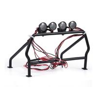 Oxtxuzdm Roll Cage Bucket With 6 LED Light Security Lighting Suitable For 1/10 TF1/2 Truck Remote Control Crawler Easy Installation Mounting Plates With Amp-mounts Padding Mount Side Cab