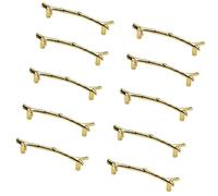 Oxtxuzdm Set of 10 Elegant Vibranting Gold Color Door Knobs Portable Sturdy Handles for Cupboards Dressers and Shoe Cabinets Zinc Alloy Handles