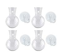 Oxtxuzdm Set of 2/4 Hanging Acrylic Hydroponic Plant Containers Flower Vases with Suction Hooks for Homes Window Decors Indoor Gardening Accessories